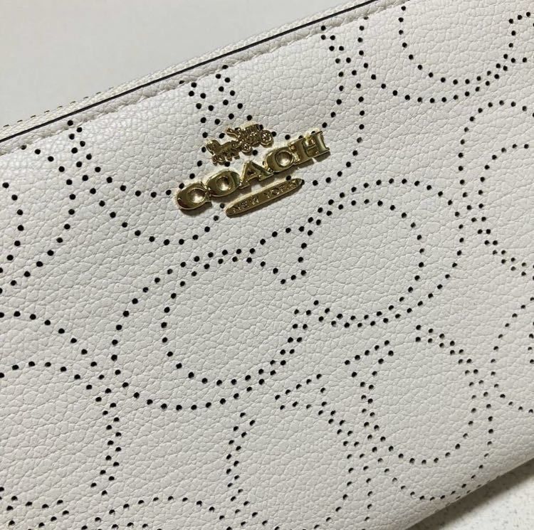 ◇ COACH コーチ 4715 長財布 チョーク 白 パフォレイテッド