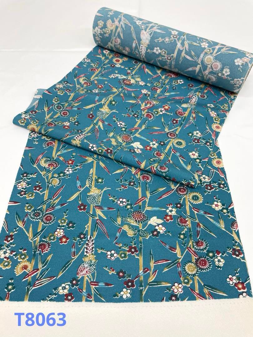 小紋 蝋糊染 通産大臣指定伝統的工芸品 紋意匠 藍墨茶色 正絹 反物