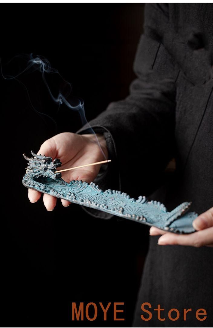 銅器 竜線香挿し 香炉 香託 茶道具 香道具 工芸品 美術品 置物zw0829