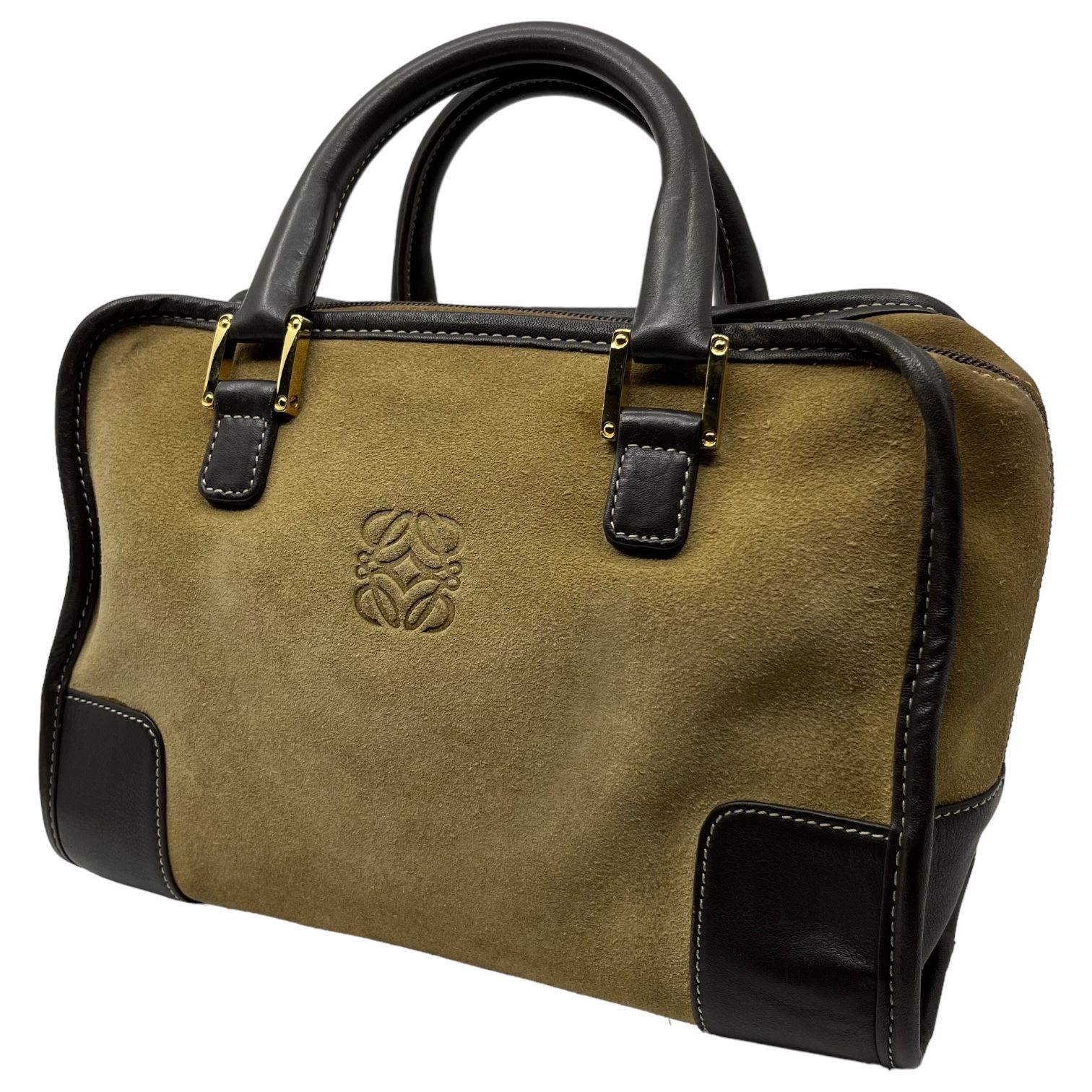 LOEWE ロエベ　アマソナ32 アナグラム　ミニボストンバッグ　スエード ロエベ アマソナ32 スエード ハンドバッグ ミニボストンバッグ