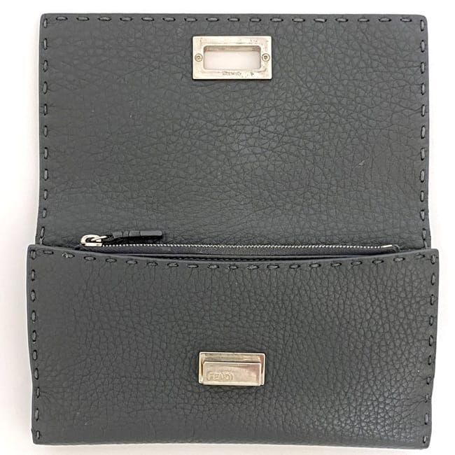 フェンディ 二つ折り 長財布 ec-21572 グレー セレリア