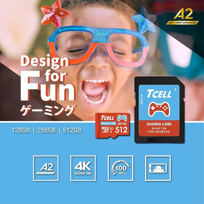 Nintendo Switch 動作 済 TCELL ゲーミング 512GB 台湾製 メモリーカード microSDカード microSDXC A2 USH-I U3 V30 読み込み100MB 秒 書き込み80MB 秒 アダプター付き ゲーム機用 対 0