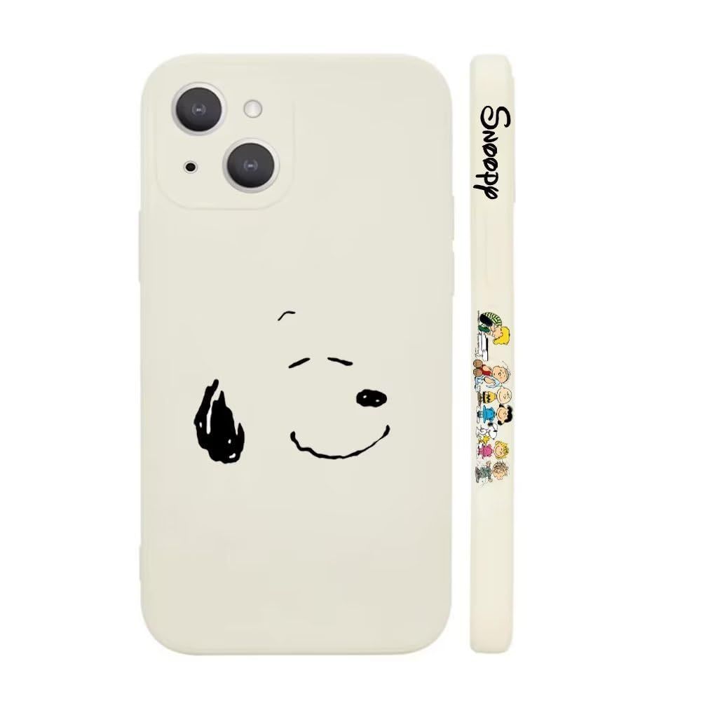 iPhone15ProMax 用 ケース スヌーピー iPhone 15 Pro Max 用 かわいい 保護カバー キャラクター スマホケース ［シリコン 軽薄型 ワイヤレス充電対応 レンズ保護 ストラップホール付き］ 6.7インチ ケ