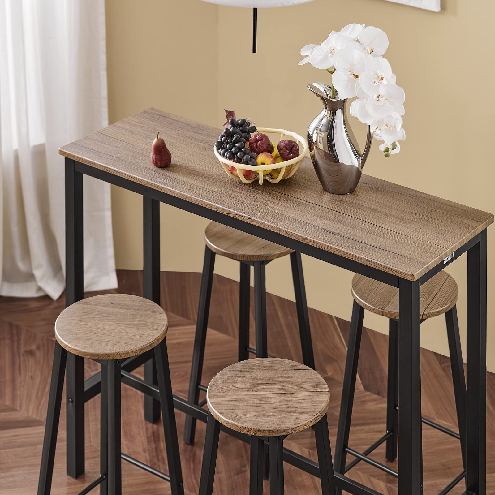 サイドテーブル ミニテーブル 約幅96〜145cm ブラウン キャスター付き 伸縮式 高さ調節可 ベッドテーブル 組立品 ベッドルーム サイドテーブル ミニテーブル 約幅96〜145cm ブラウン キャスター付き