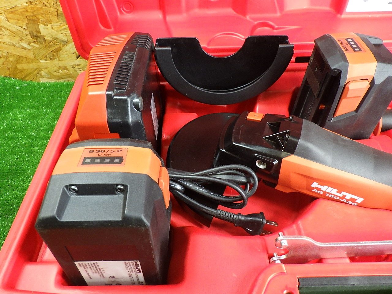 おすすめ HILTI ヒルティ アングルグラインダー AG 150-A36 P2|5.2Ah コンボ バッテリー2個 充電器 品