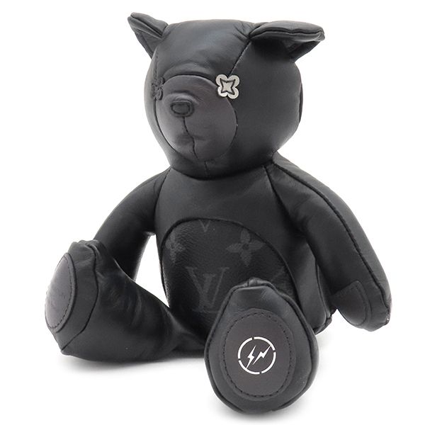 ルイヴィトン LOUIS VUITTON ぬいぐるみ フラッシュ ドゥドゥルイ レザー モノグラムエクリプスキャンバス ブラック 黒 藤原ヒロシ テディベア GI0184 保存袋