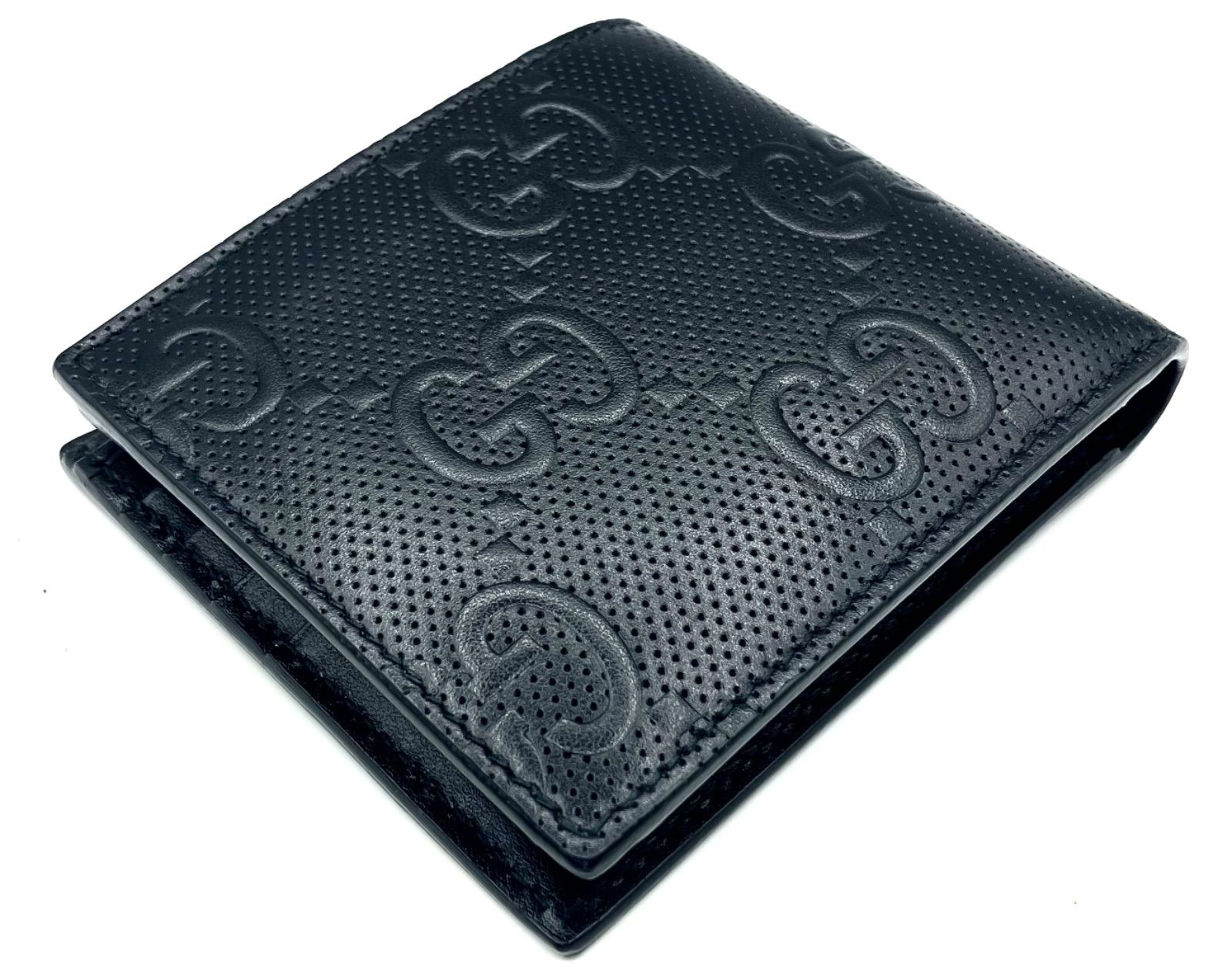 鑑定済み】正規品 グッチ GUCCI GGエンボス レザー 二つ折り 財布