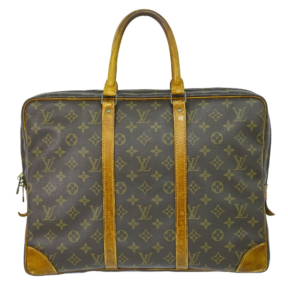 本物 ルイヴィトン LOUIS VUITTON LV ポルトドキュマン ヴォワヤージュ モノグラム ビジネスバッグ ハンドバッグ ブラウン M53361 ビトン バッグ 中古 【フォロー割】