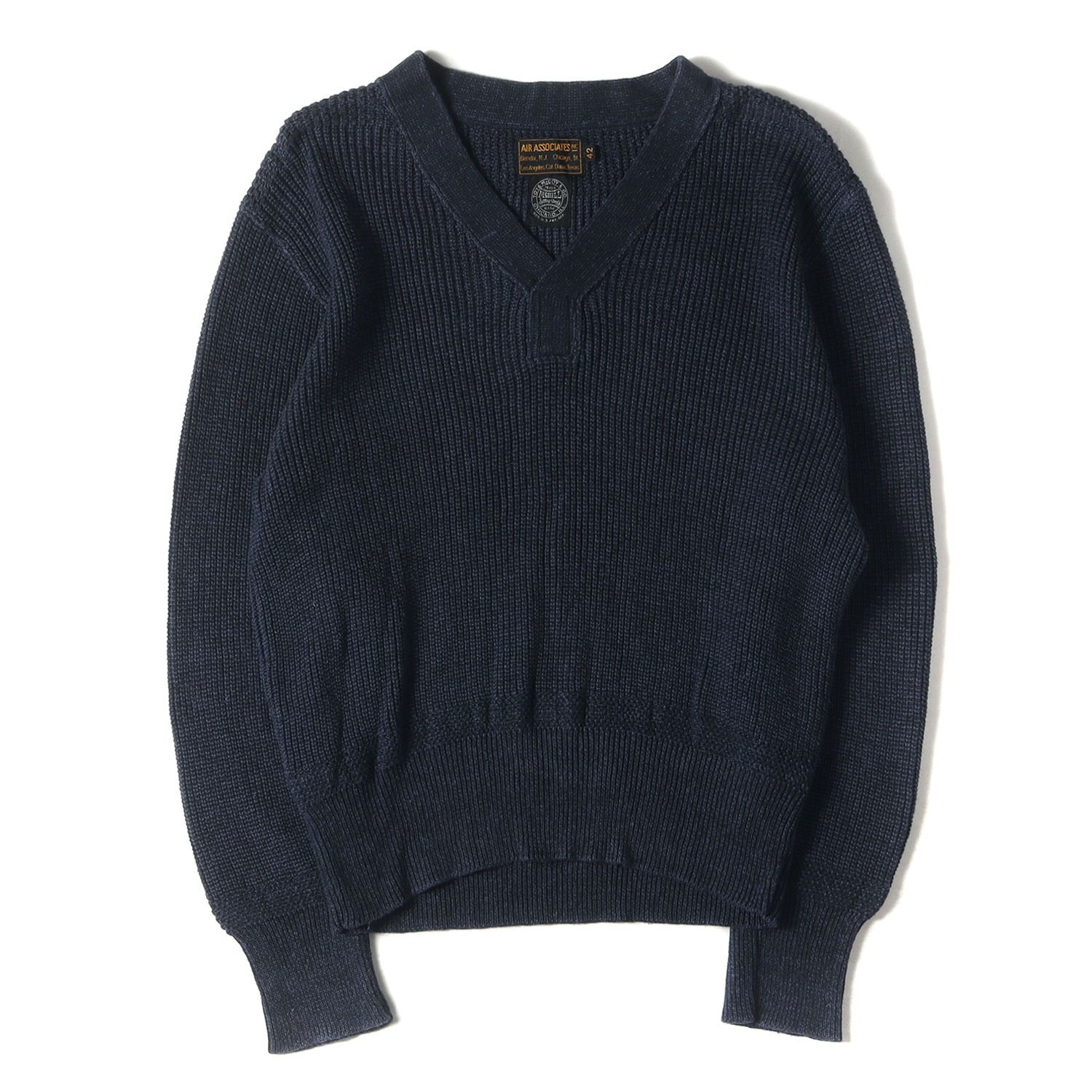 美品 TOYS McCOY トイズマッコイ ニット サイズ:42(XL) シビリアンモデル A-1 インディゴ コットンニット セーター インディゴ トップス【メンズ】