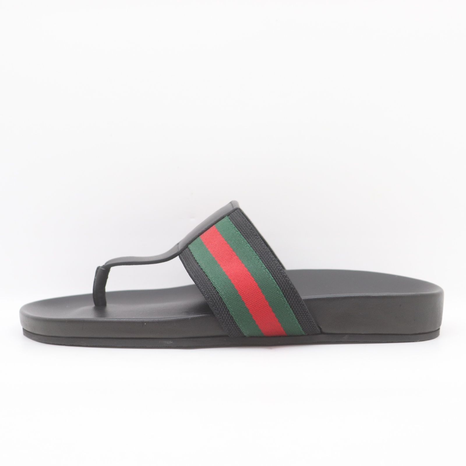 IT7PJ05BJ9ZQ 美品 GUCCI グッチ シェリーライン サンダル 386768 ラバー ブラック 夏 サマー 靴 シューズ スリッパ サイズ 5