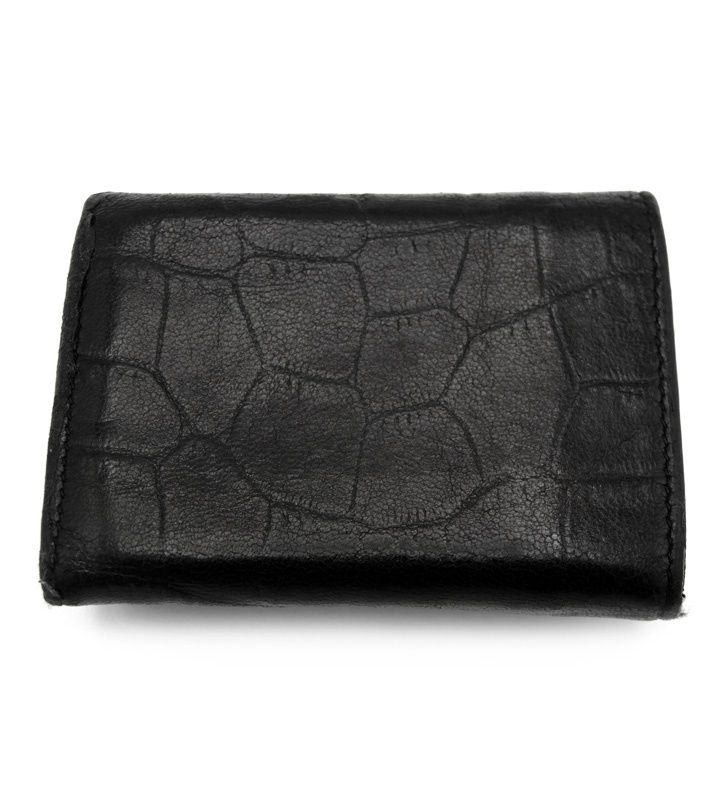 YSL イブサンローラン 二つ折り財布 ブラック レザー クロコ型押し 黒 - メルカリ