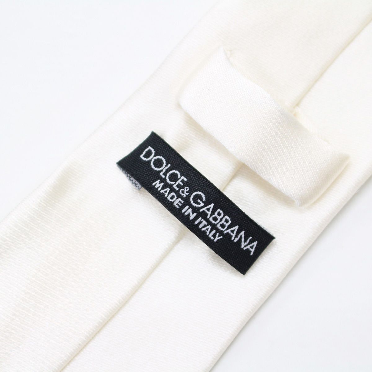 送料無料 105 DOLCE&GABBANA ドルチェ＆ガッパーナ パールホワイト ネクタイ SILK シルク 送料無料 105 DOLCE&GABBANA ドルチェ＆ガッパーナ パールホワイト