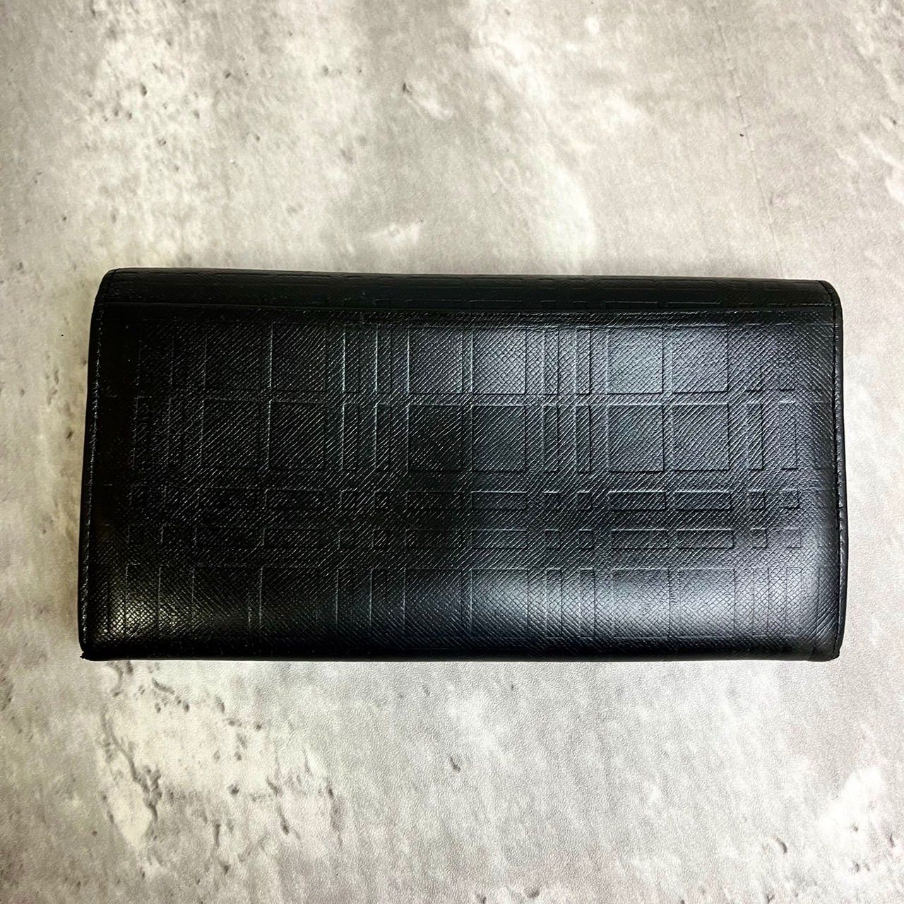 ✨良品✨ BURBERRY バーバリー 長財布 二つ折り トーナルチェックロゴ型押し シルバー金具 ウォレットカードケース 定期入れ 小銭入れ  サフィアーノレザー ユニセックス レディース メンズ ブラック 黒色 - メルカリ