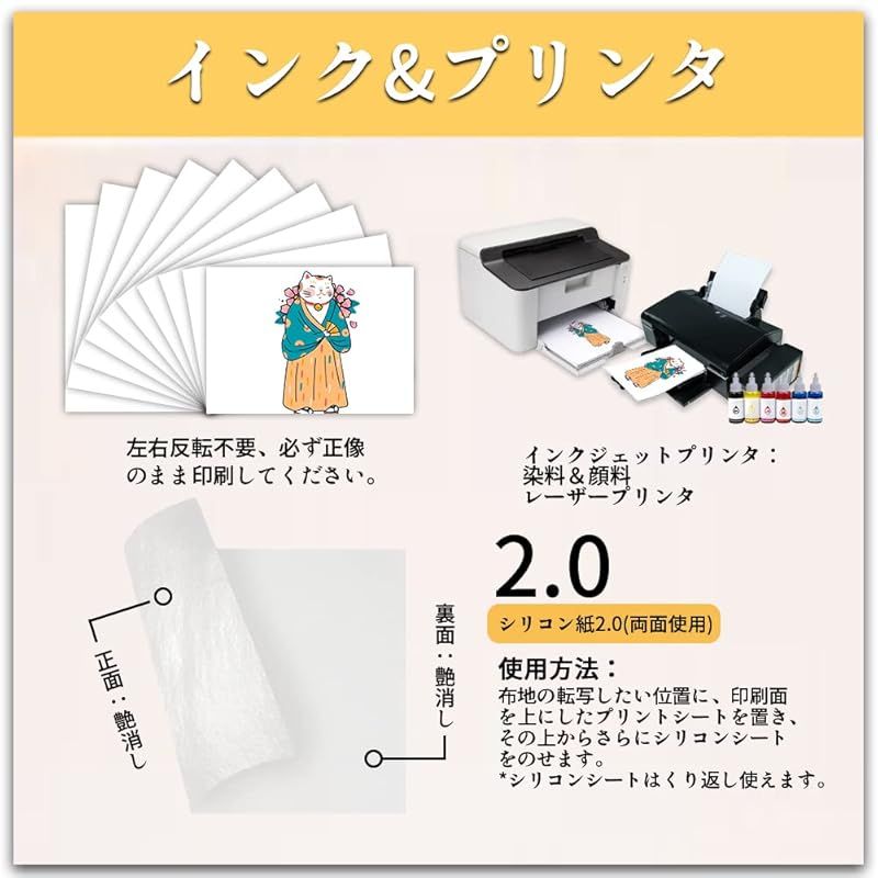  TransOurDream 真正の転写シート アイロンプリントシート 白 薄色生地用 A 4 アイロン 衣類ケア家電