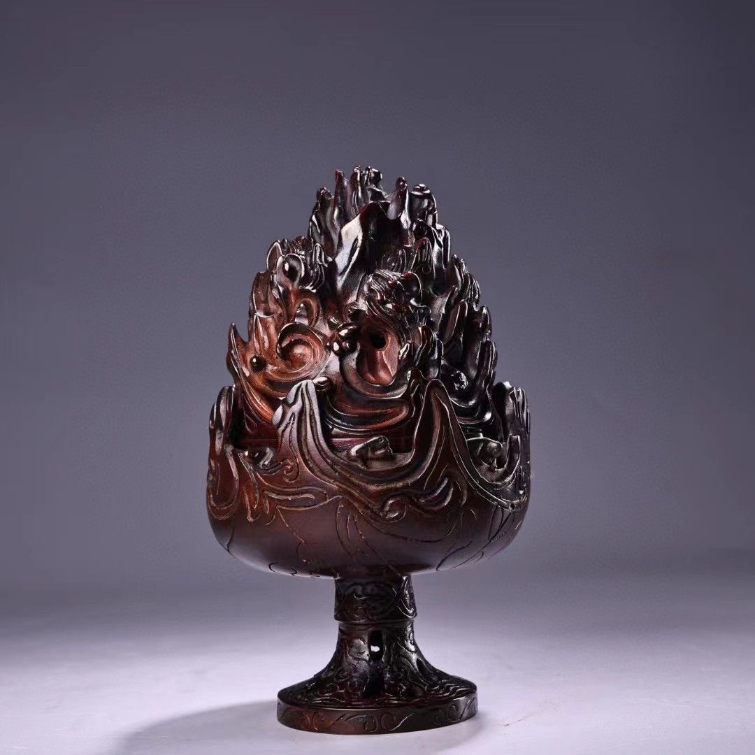 稀少珍品 銅製細工 荷塘月色 香炉 熏香炉 古仏具 稀少 在銘