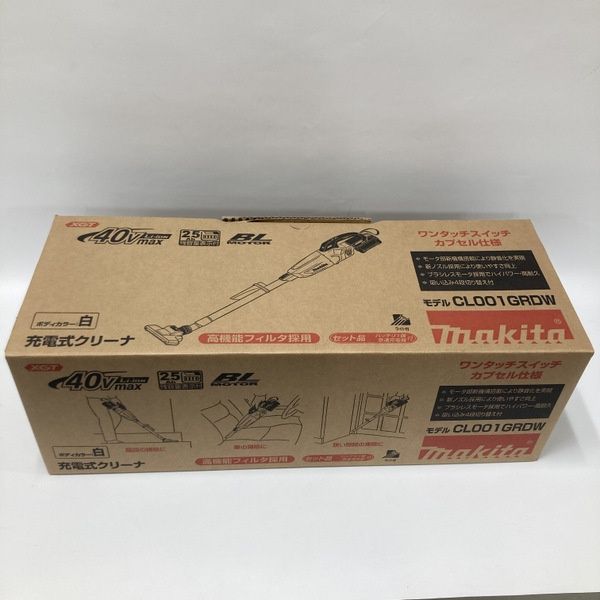 makita マキタ 充電式クリーナ CL001GRDW ♥ 40Vmax 2.5Ah バッテリ1個 充電器付 白 730mL コードレス 掃除機 ≡DT6719
