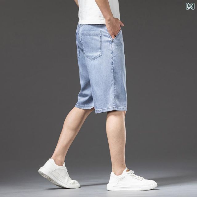 33]春 [33]メンズ ファッション 服 オシャレ シンプル 大人 かっこいい 大きいサイズ ストリート 紳士服 ハイエンド テンセル ジーンズ ストレート 夏 薄手 ブルー カジュアル 通気性 ミッド パンツ コーデ メンズ 用 服 シンプル ファッション オシャレ 大人 [33