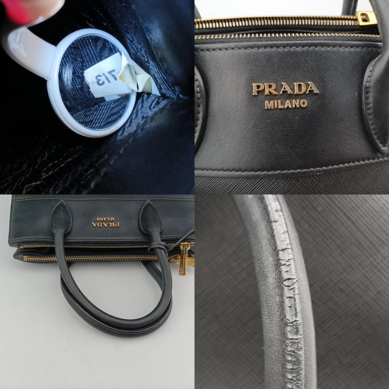 プラダPradaパラディグムブラックサフィアーノレザー1BA1037 3