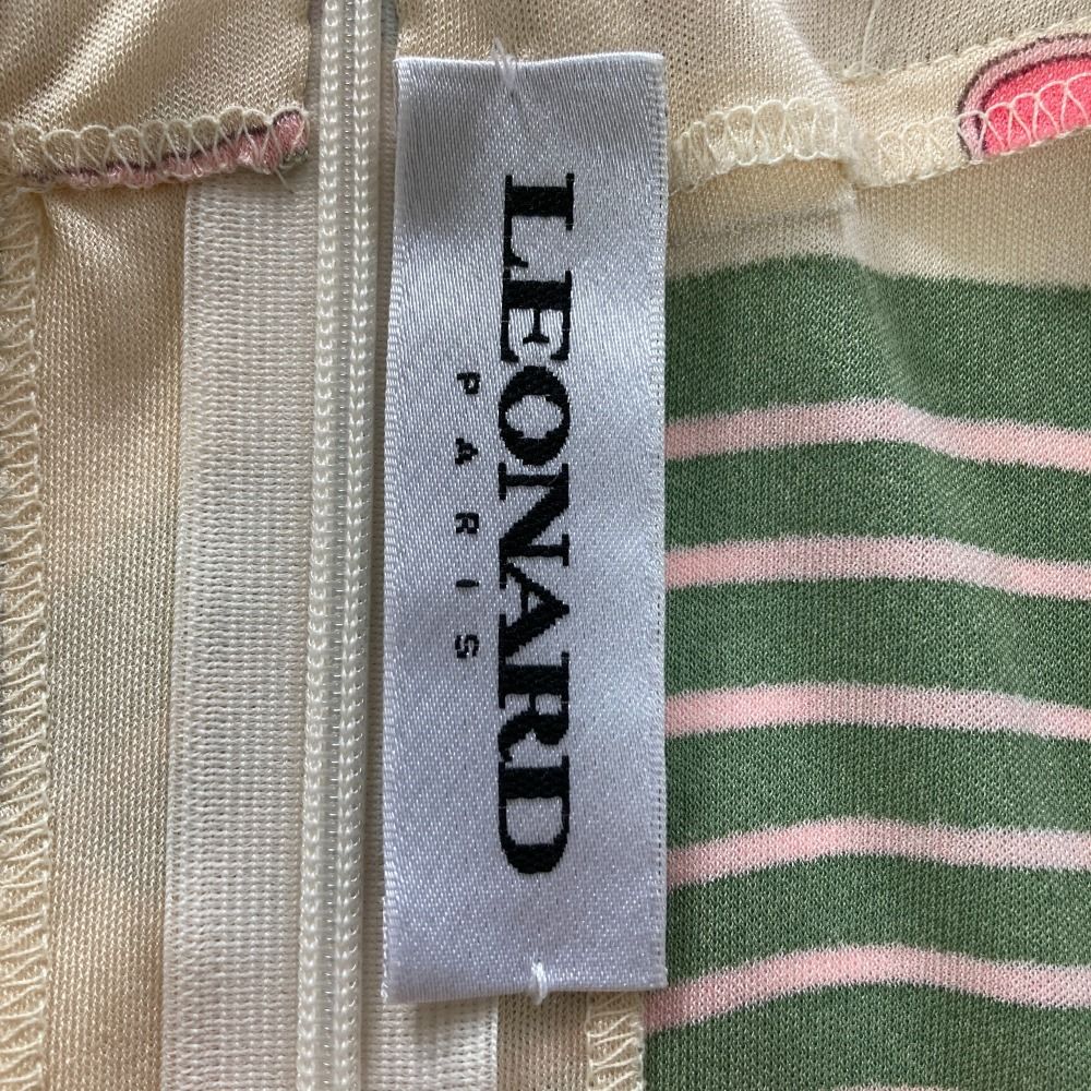 美品 LEONARD PARIS レオナールパリ フラワープリント ベルト付き  