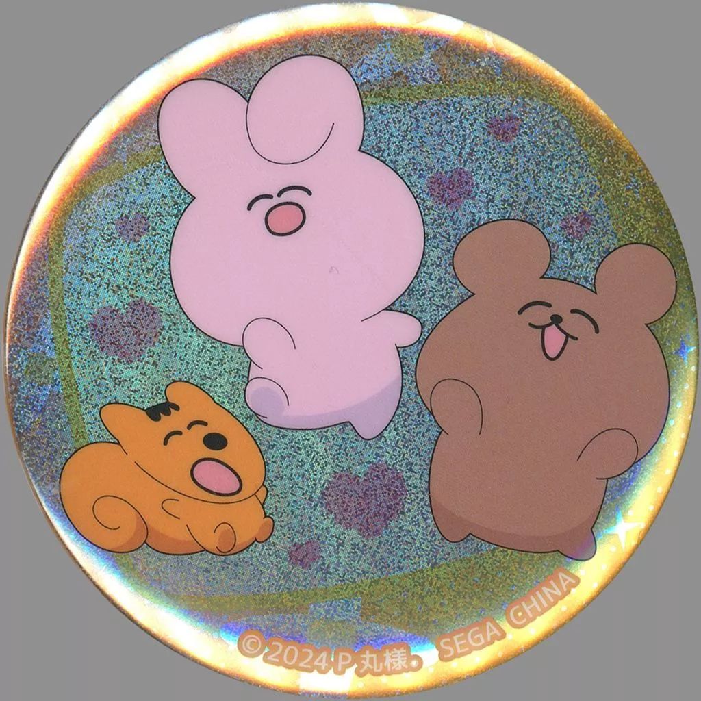 中古】バッジ・ピンズ うさぎさんとくまくんとりすくん 缶バッジ 「P丸