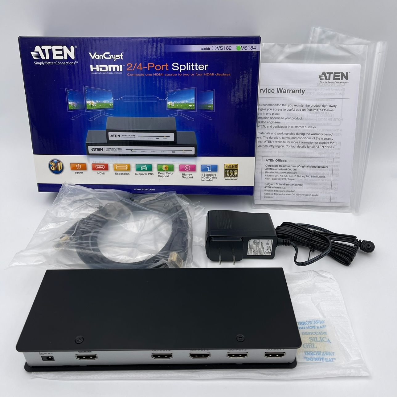 ATEN アテン 4ポート HDMIスプリッター VS184-B|フルメタルケース HDCP準拠 HDMI 3D Deep Color|PC周辺機器 分配器| 52-2025-0108-KO-001