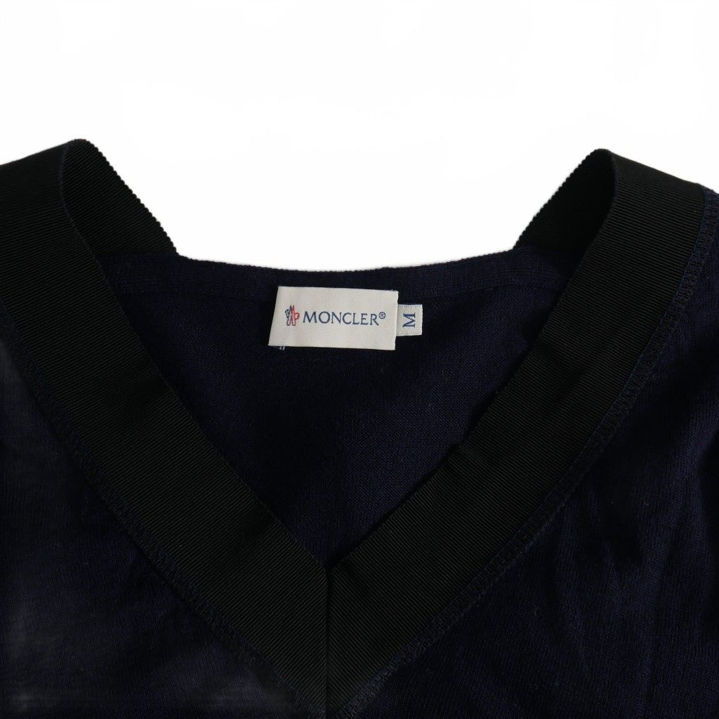 最新デザインの モンクレール A20939178900 紺 ネイビー Vネックニット MONCLER 帽子