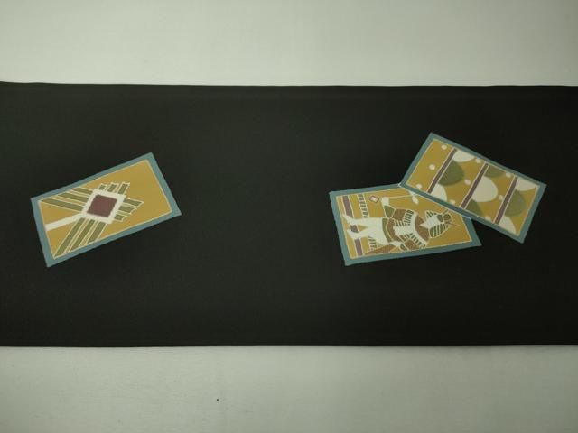 平和屋本店□極上 京都祇園の老舗 ぎをん齋藤 塩瀬 九寸名古屋帯 刺繍