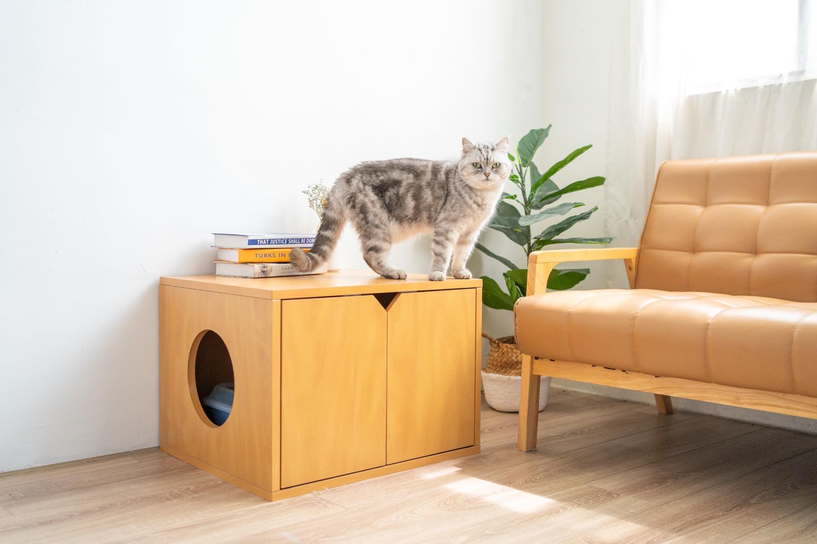 新品 猫 トイレカバー トイレ隠し ニオイ軽減 お手入れ簡単 飛散