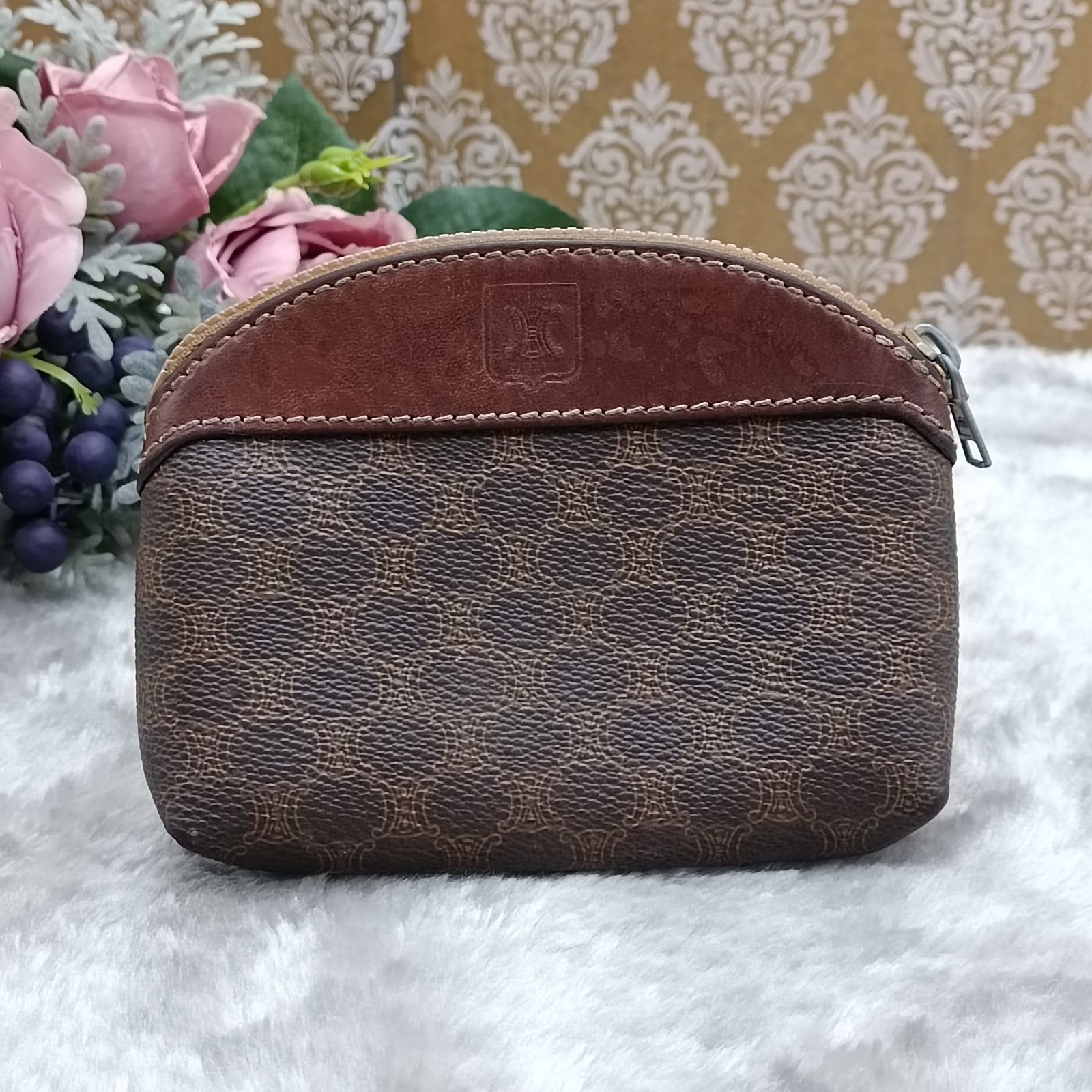 CELINE》 セリーヌ ポーチ マカダム総柄 ミニポーチ コインケース 小物 