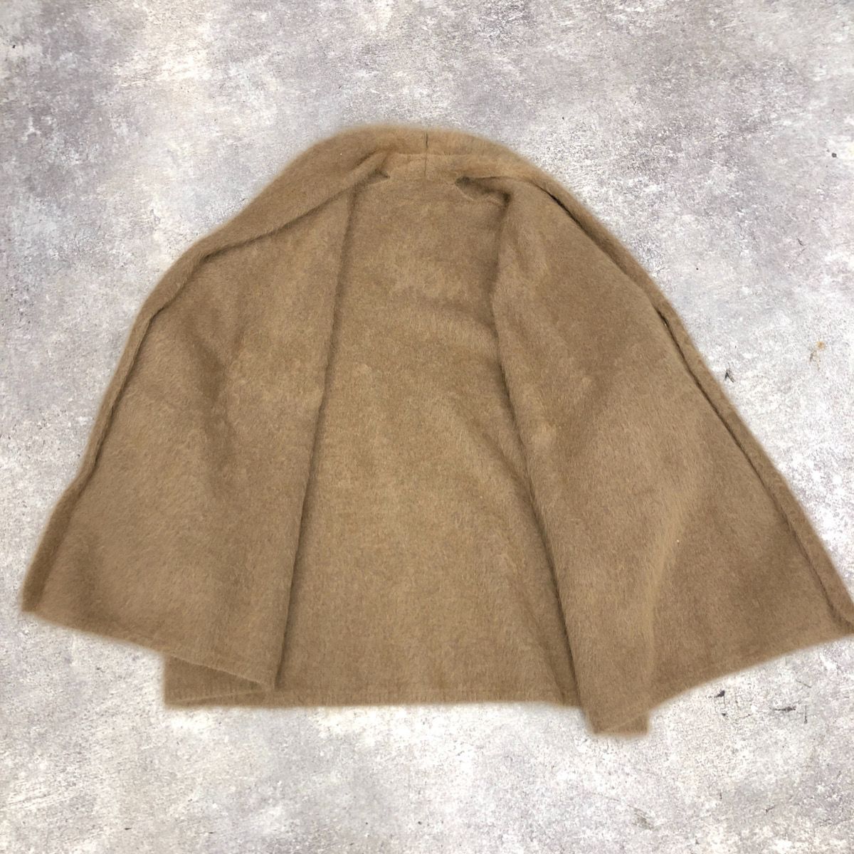 NOBLE◆ラクーンニットオーバーカーディガン/--/ウール/BRW/無地/19-080-240-8261-4 NOBLE◇ラクーンニットオーバーカーディガン(厚手)/-/ウール/BRW