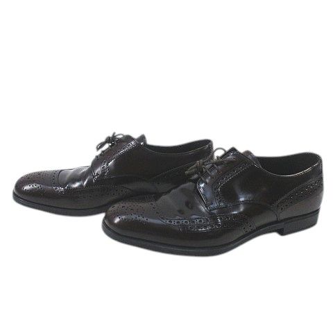 プラダ PRADA オックスフォードシューズ ビジネスシューズ メダリオン 6 ブラウン 茶系 レザー