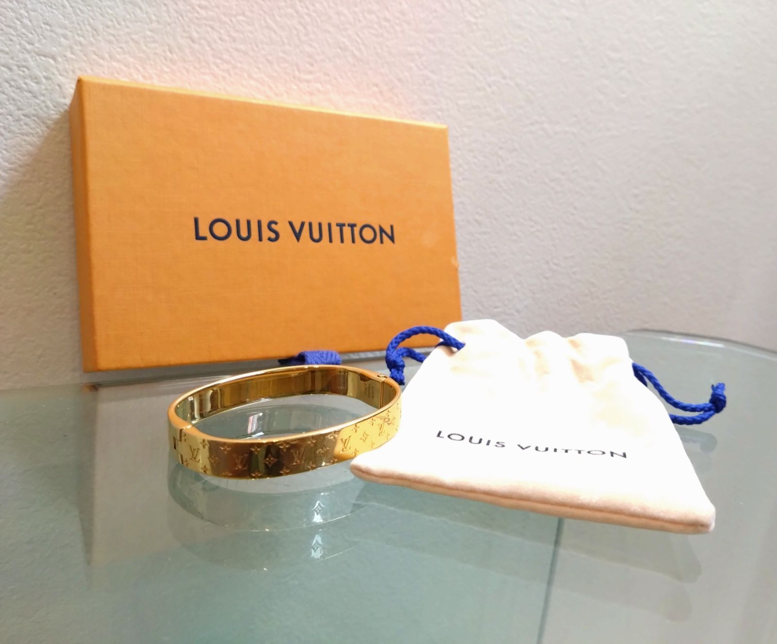 ルイヴィトン　M00251　ブレスレット　ナノグラム　ゴールド LOUIS VUITTON bracelet M00251 Gold Plated gold Cuff nanogram