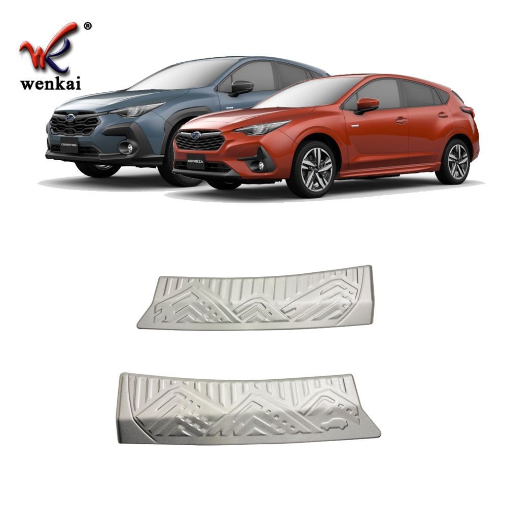 スバル 24年式 クロストレック インプレッサ 後バンパー 内蔵ガード プレート メッキ装飾 ABS製 2ピースセット