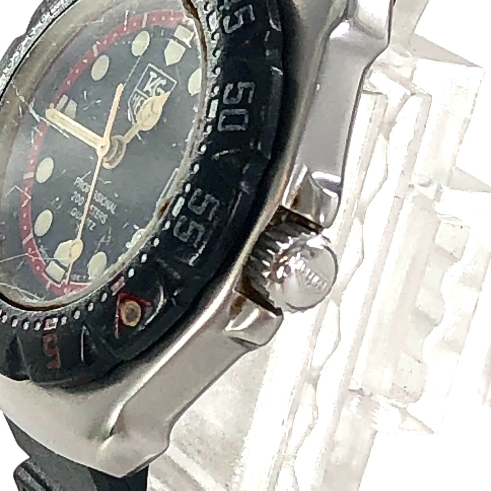 TAG HEUER タグホイヤー FORMULA フォーミュラ1 PROFESSIONAL プロフェッショナル200m 374.508 デイト  ラバー×SS/QZ レディース腕時計 黒文字盤 稼働【OE-4】 - メルカリ