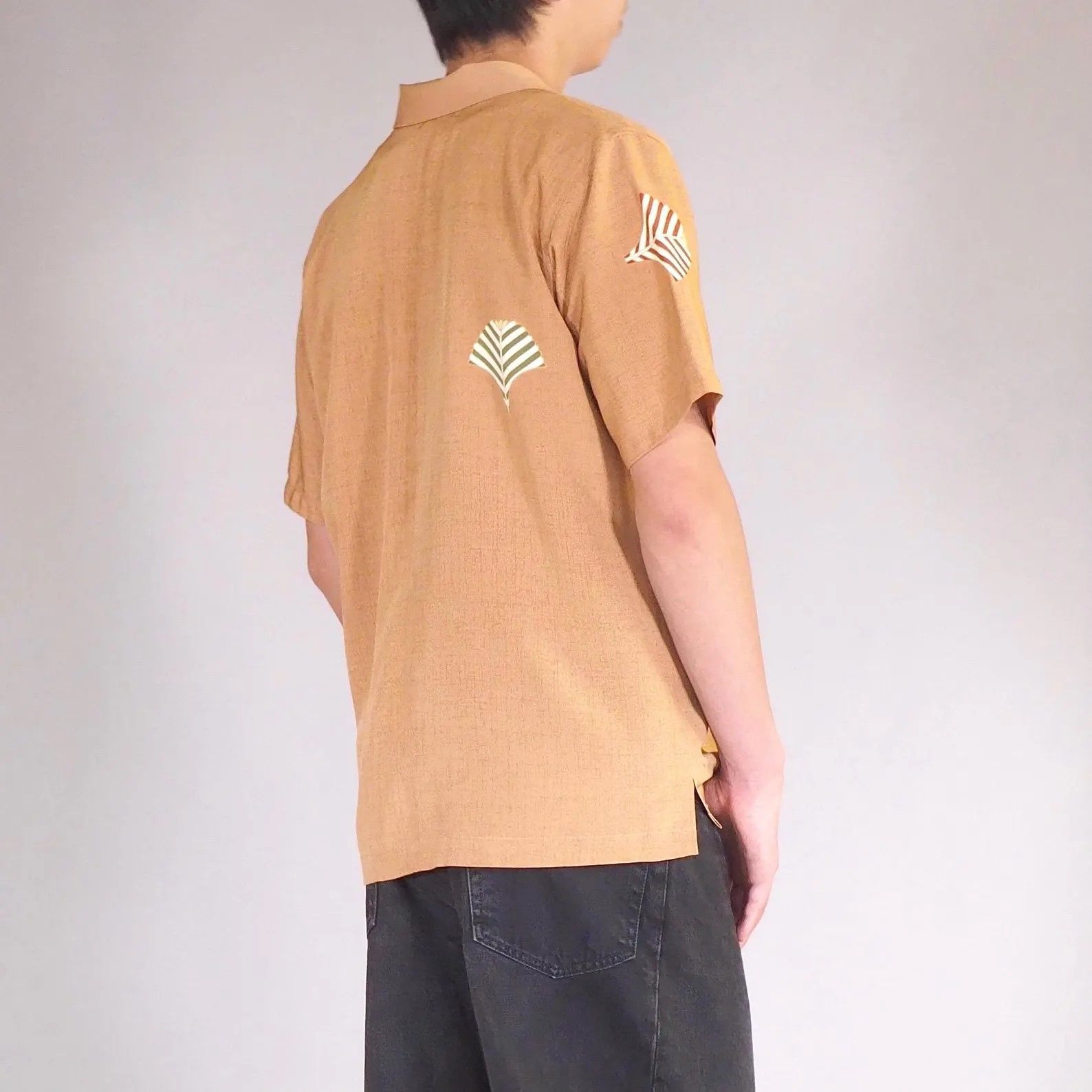 着物リメイク メンズシルクシャツM