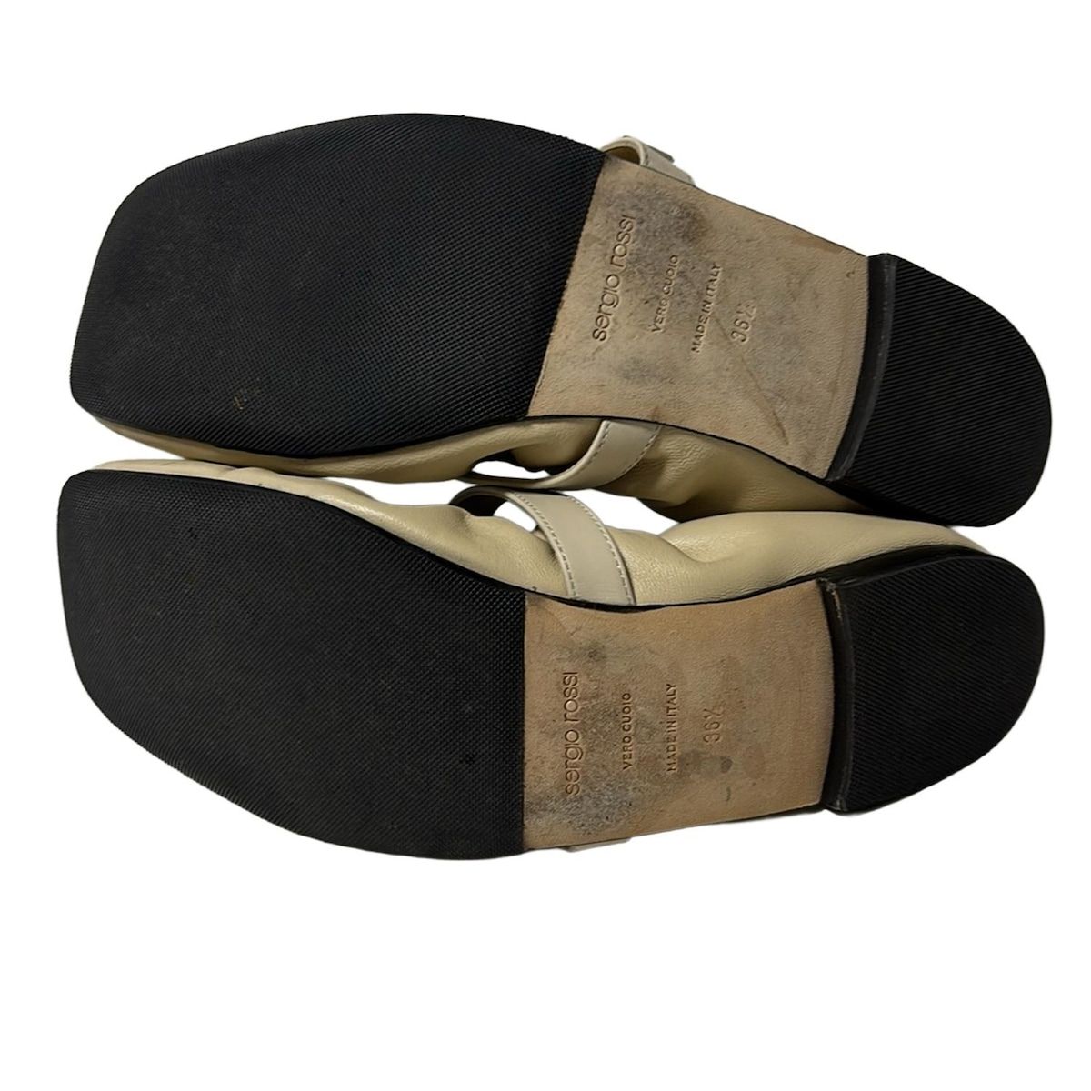 sergio rossi セルジオロッシ フラットシューズ 36 1|2 レディース - ベージュ アウトソール張替済 レザー KIN-KAAI_COM