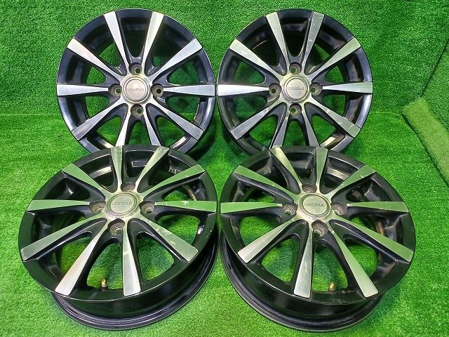 DIANELLA ﾜｺﾞﾝR ｽﾍﾟｰｼｱ 軽自動車 ホイール アルミ ブラックポリッシュ 14インチ 4.5J 4穴 4本 100 45