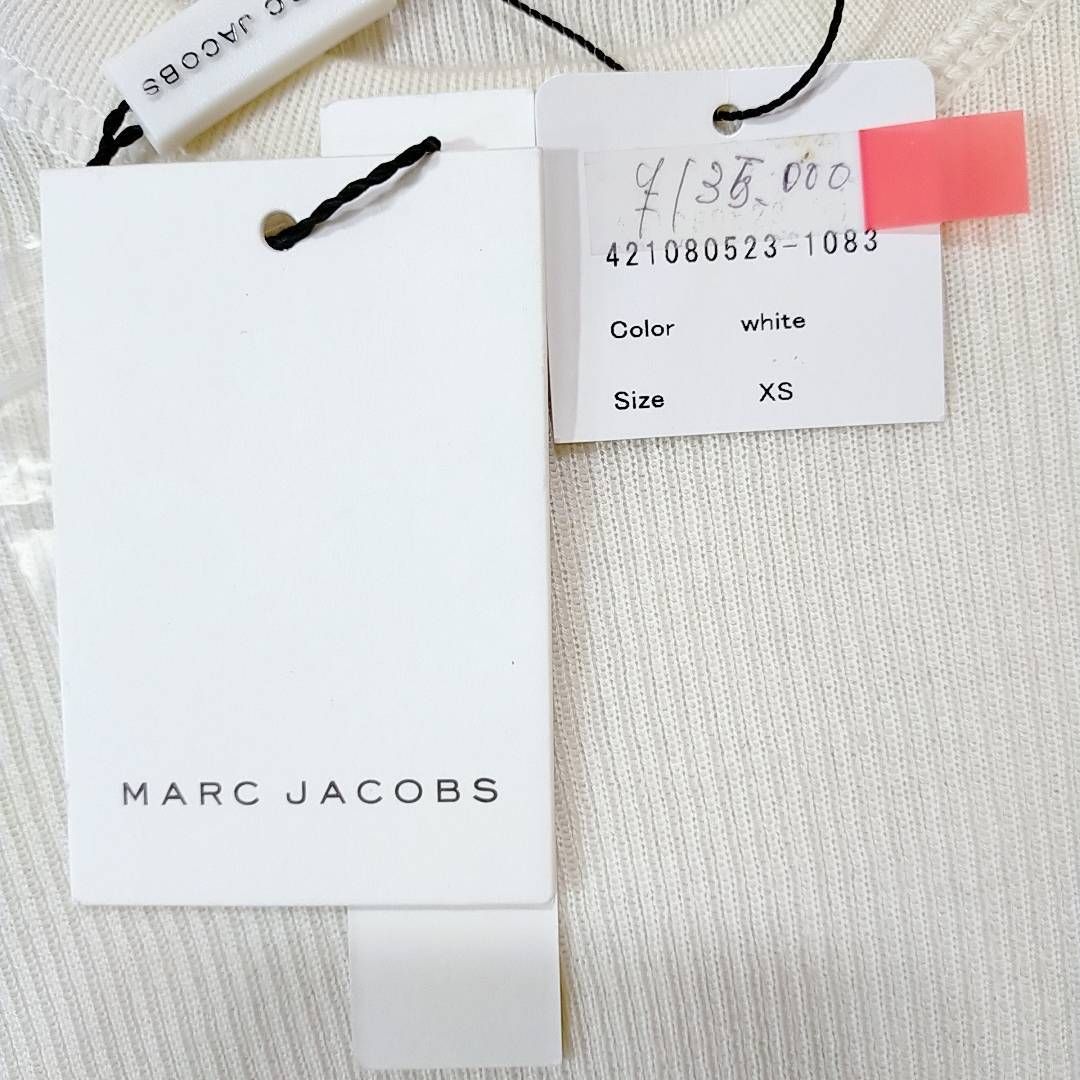 新品 レディースXS MARC JACOBS クルーネック長袖ニットセーター 白