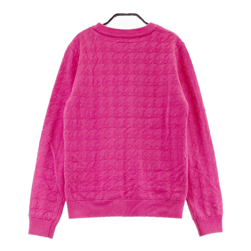 サイズ M MUNSING WEAR マンシングウェア 裏地付 ニットセーター ウール混 千鳥柄 ピンク系 240101396182 ゴルフウェア レディース ストスト