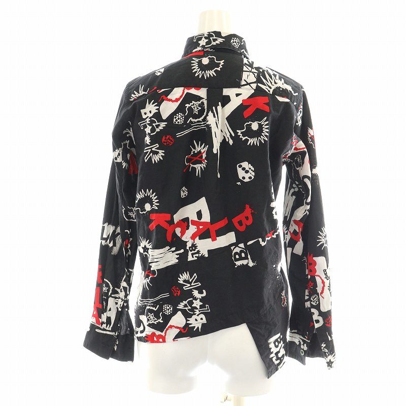 希少✨ブラックコムデギャルソン AD2015 長袖シャツ ブラック 総柄 希少✨ブラックコムデギャルソン AD2015 長袖シャツ ブラック 総柄
