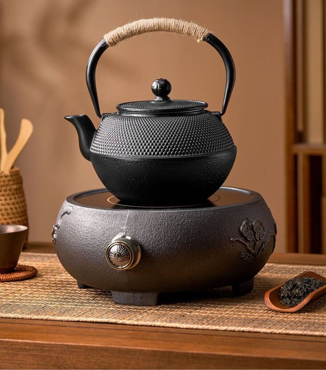 禹】U053 銅提 紫気東来 鉄瓶 鉄壺 煎茶道具 提梁壺 茶壺