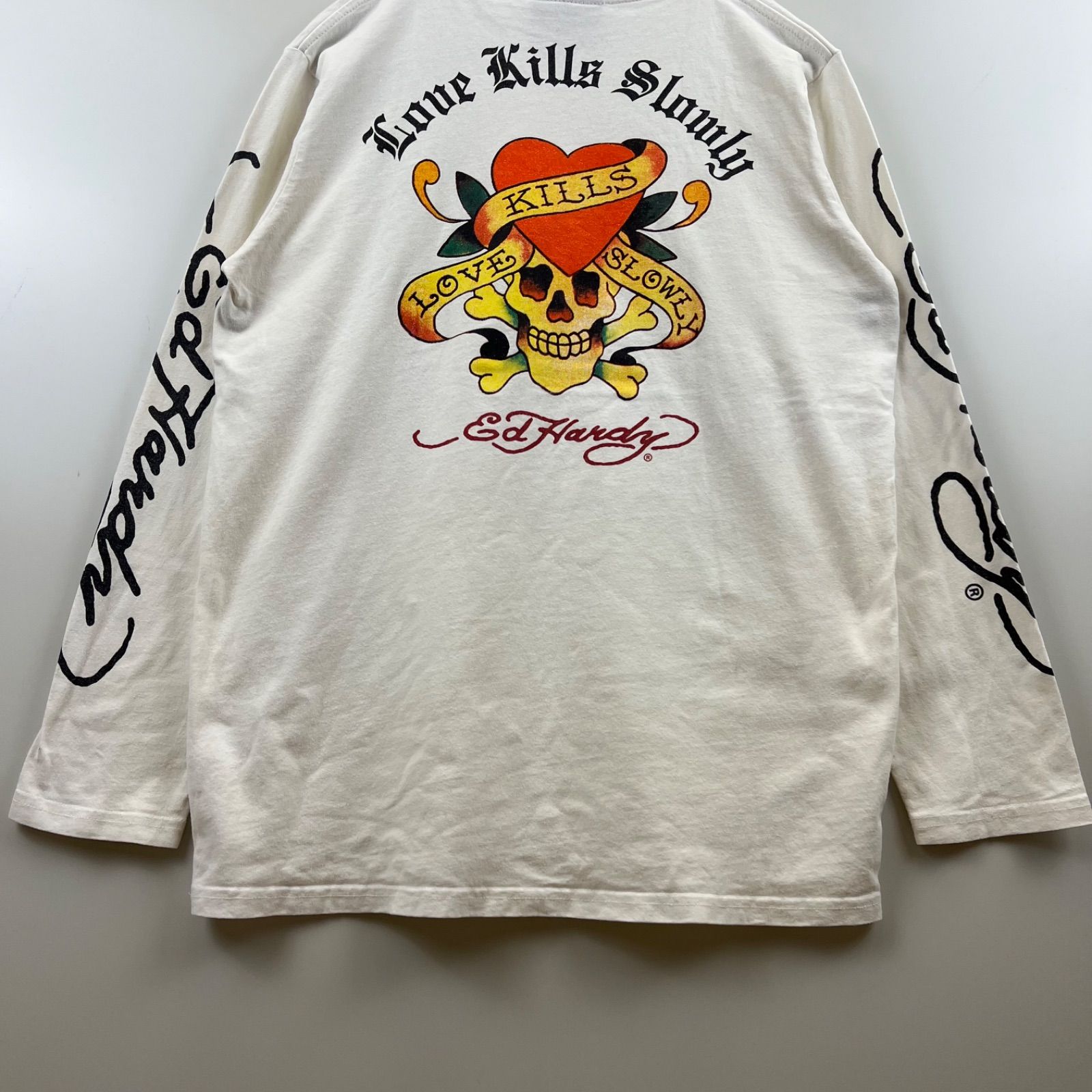 d.i.a. スカルプリント 長袖Tシャツ ED HARDY archive back skull print L/S Tee L エドハーディー