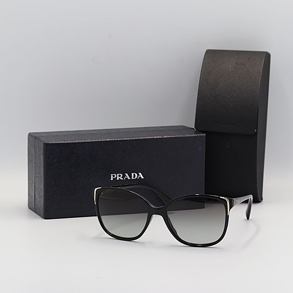 箱付き 美品 プラダ SPR01O-A 55ロ17 1AB-3M1 140 2N ブラック