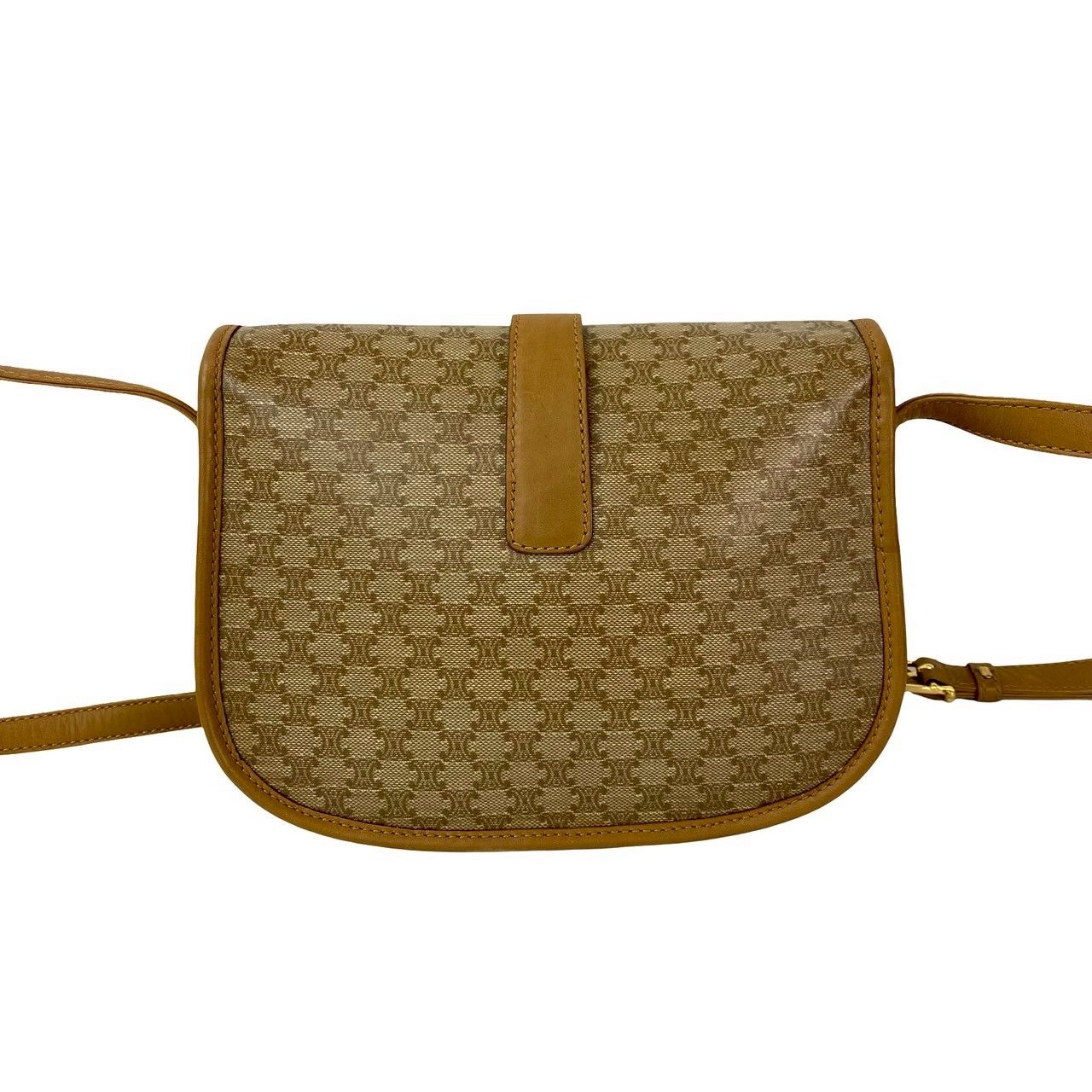 極 美品 セリーヌ マカダム ブラゾン ロゴ レザー ショルダーバッグ ブラウン CELINE 極 美品 セリーヌ ヴィンテージ マカダム ブラゾン 柄