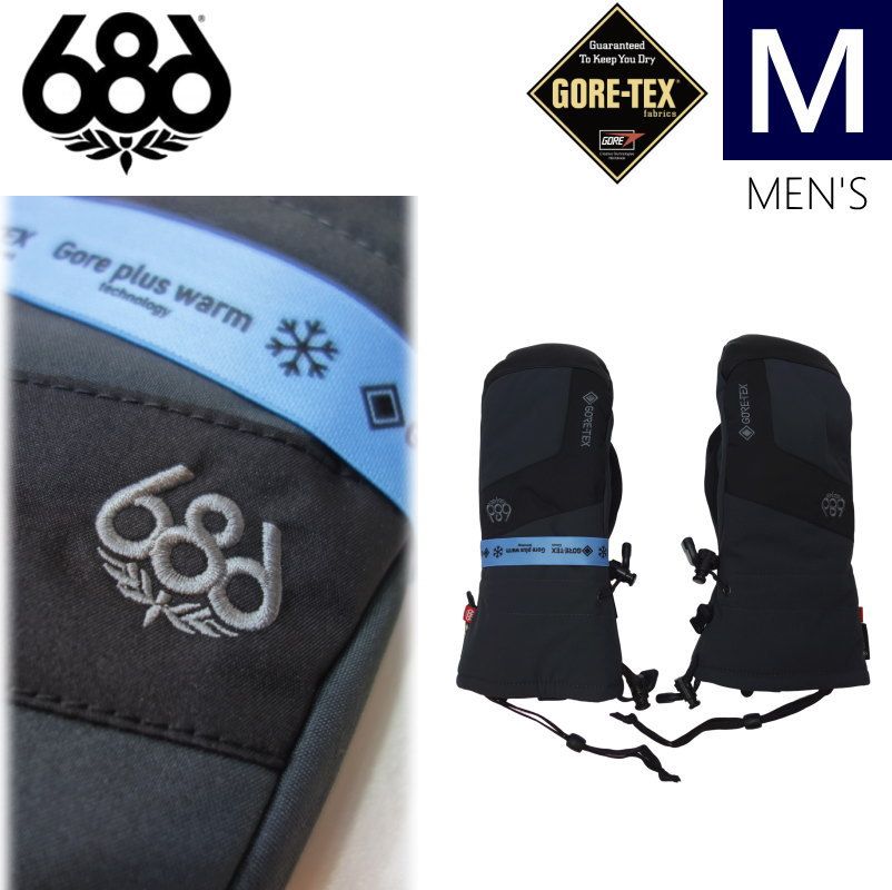 即納】○23-24 686 工場 GORE-TEX LINEAR MITTEN カラー:CHARCOAL M