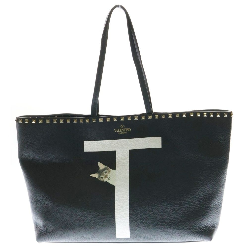 VALENTINO スタッズ付きトートバッグ ブラック VALENTINO ヴァレンティノ ロックスタッズ トートバッグ