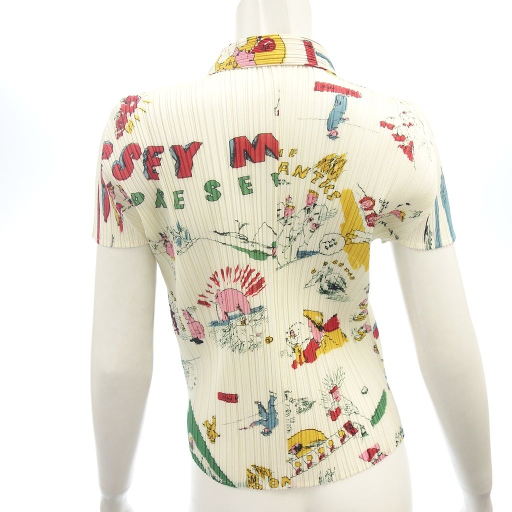 プリーツプリーズ テリー ジョンスンコラボ 半袖シャツ 総柄 サイズ3  