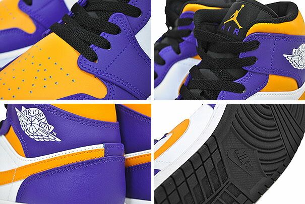 ナイキ エアジョーダン 1 ミッド NIKE AIR JORDAN 1 MID dark concord/taxi-white-black dq8426-517 LOS ANGELES LAKERS スニーカー AJ1 レイカーズ