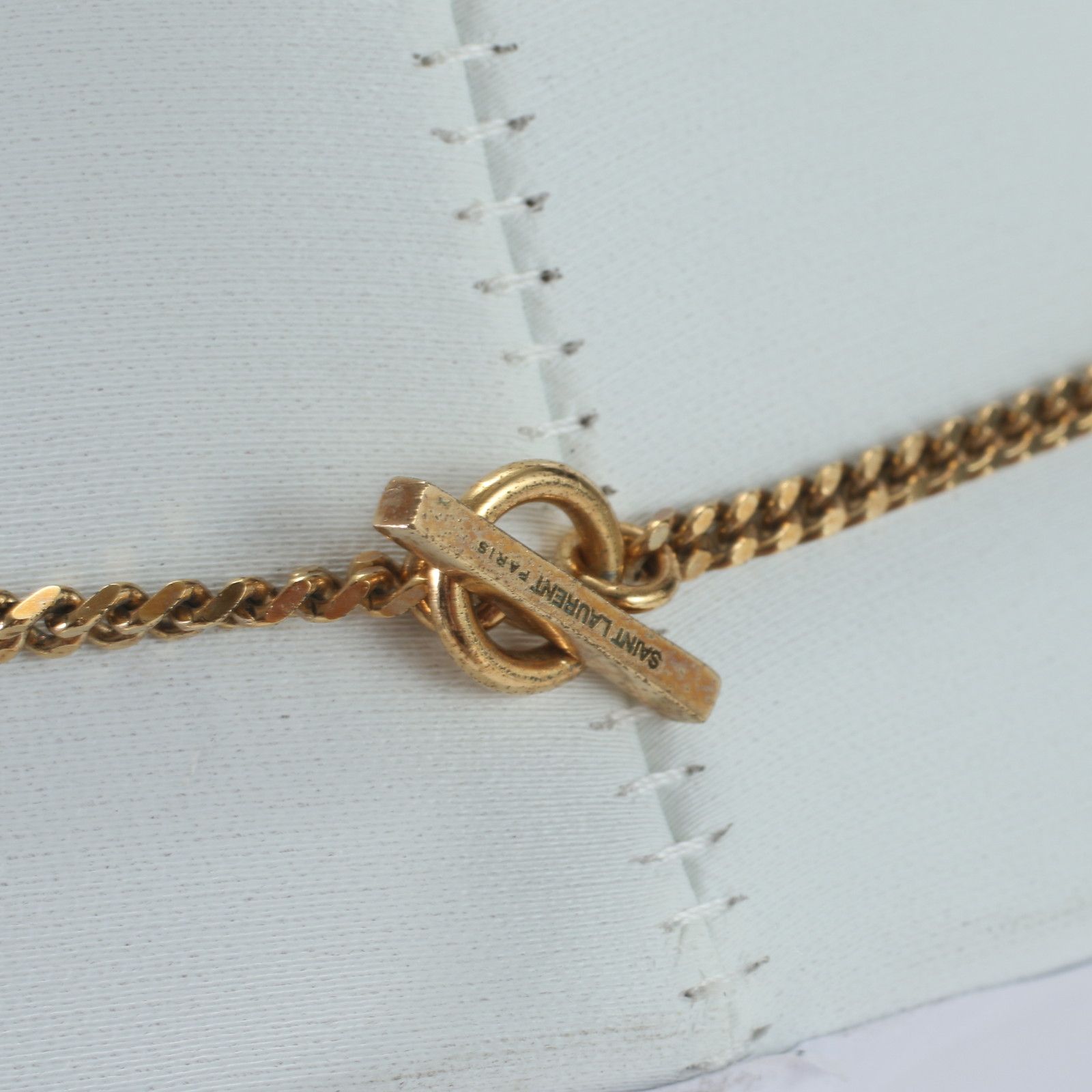 極美品 ヴィンテージ サンローラン パリ YSL ロゴ スネーク ネックレス 