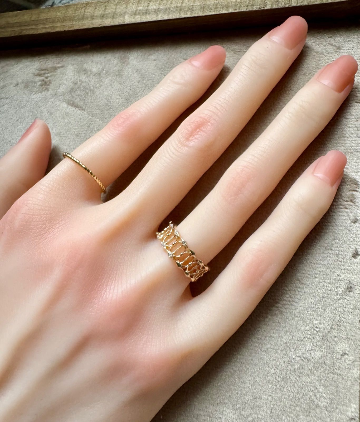 agete◇K10*11号*2008年クリスマス限定リング3点セット*アガット